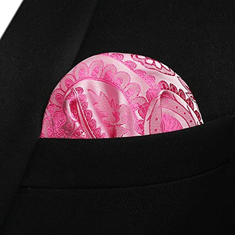 Paisley Bow Tie & Pocket Square - PINK-3
