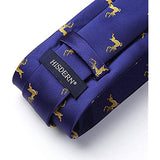 Deer Tie Handkerchief Set - NAVY BLUE/YELLOW