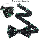 Christmas Suspender Pre-Tied Bow Tie Handkerchief - 09-GREEN/BLACK