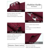 Casual Formal Shirt With Pocket Burgundy White