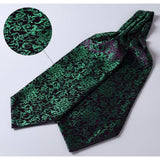 Floral Paisley Ascot Cravat Scarf - GREEN/PURPLE