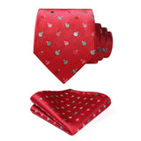 Christmas Tie Handkerchief Set - 04-RED/GREEN