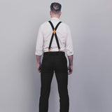 X Shaped Adjustable Suspender With 4 Clips Black