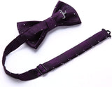 Plaid Dot Suspender Pre Tied Bow Tie Handkerchief 1 Black