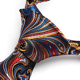 Paisley Tie Handkerchief Set - ORANGE/DARK BLUE