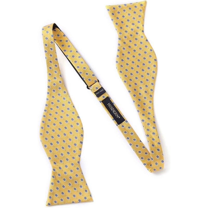 Paisley Floral Suspender Bow Tie Handkerchief 9 Yellow Blue