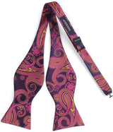 Floral Paisley Suspender Bow Tie Handkerchief 9 Red Pink Navy Blue
