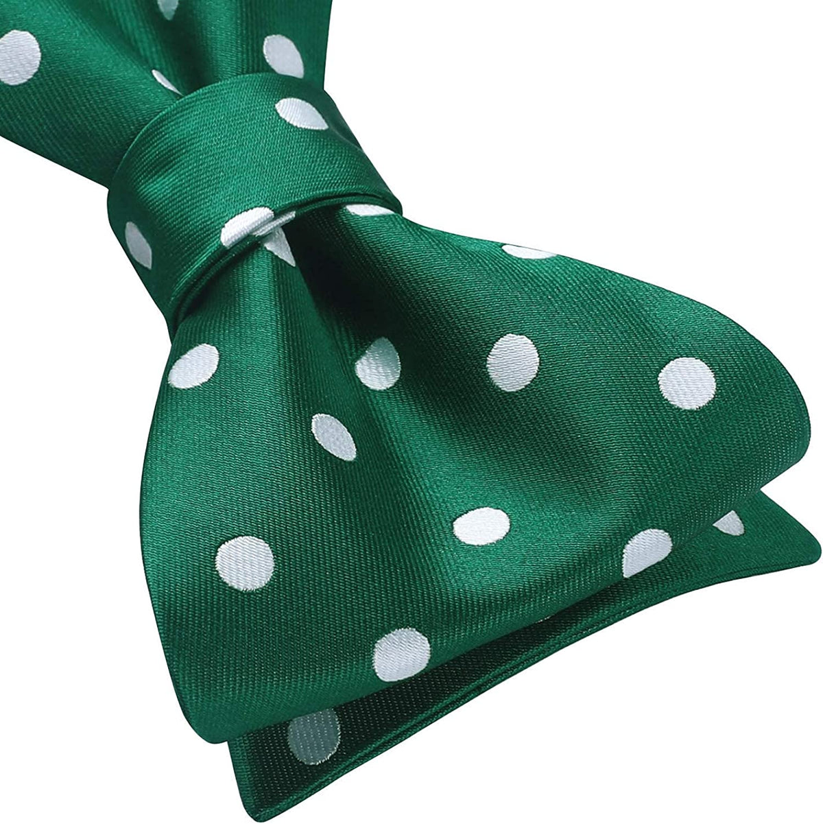 Polka Dots Bow Tie & Pocket Square - C-GREEN/WHITE
