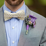 Plaid Bow Tie & Pocket Square - A-YELLOW1