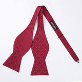 Plaid Bow Tie & Pocket Square - C-RED