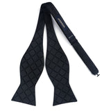 Plaid Bow Tie & Pocket Square - C-BLACK 1