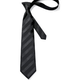 Stripe Tie Handkerchief Set - 01-BLACK