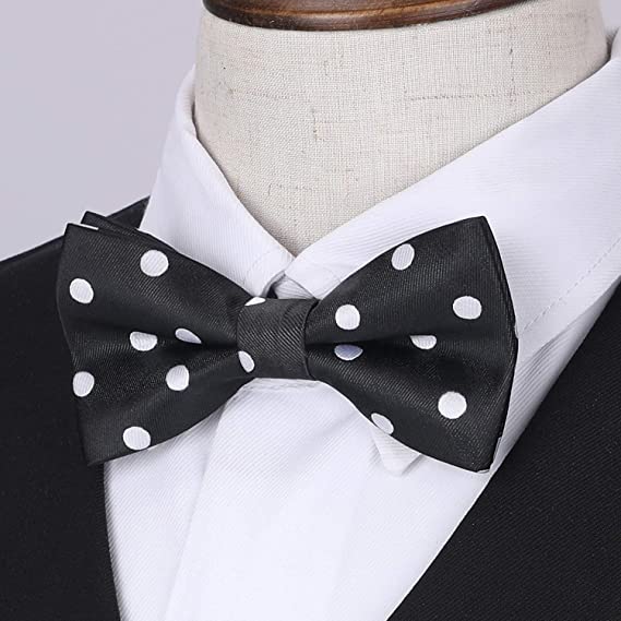 Polka Dot Pre-Tied Bow Tie for Boy - BLACK/WHITE 2