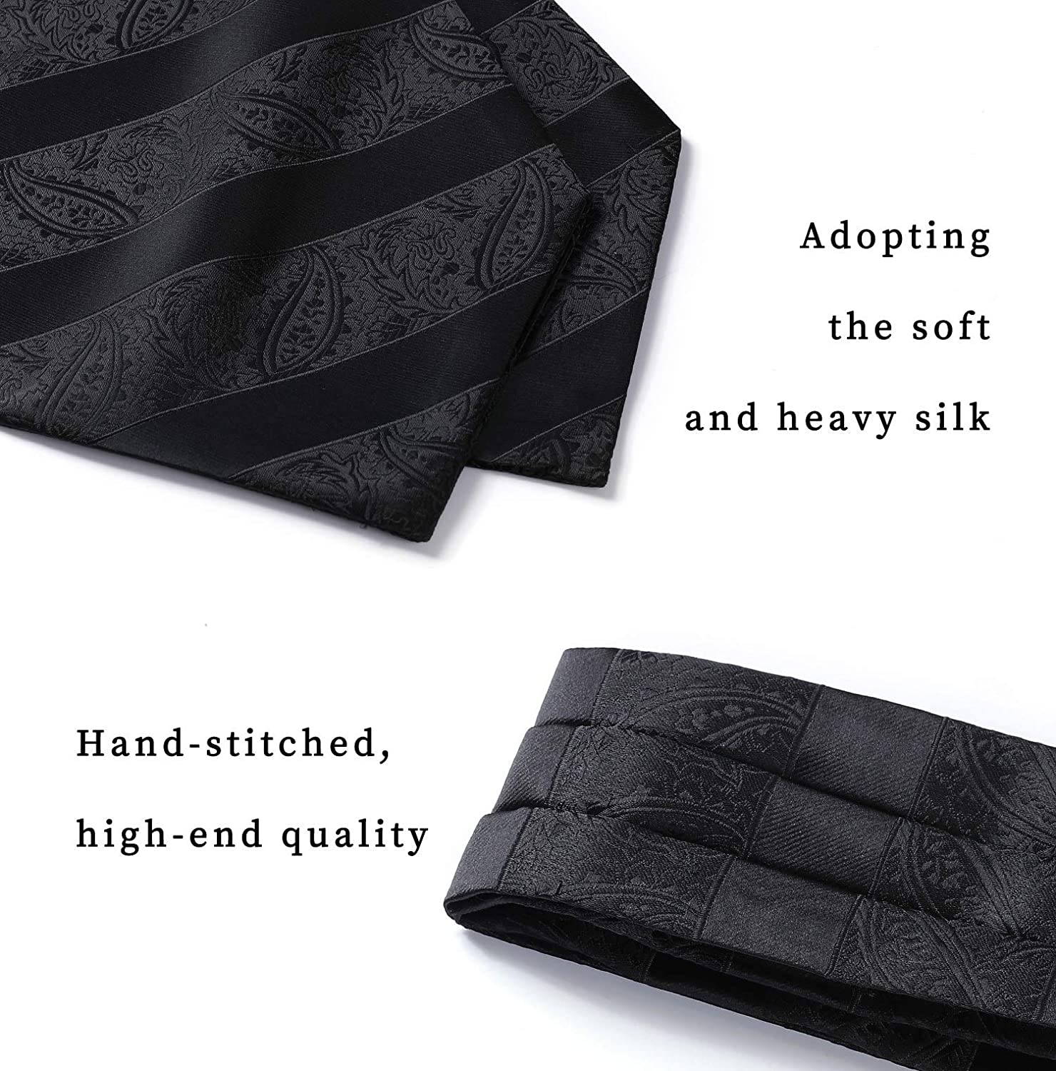 Floral Paisley Ascot Cravat Scarf A Black