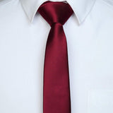 Solid 2.17 inch Skinny Formal Tie - 10-MAROON/WINE RED