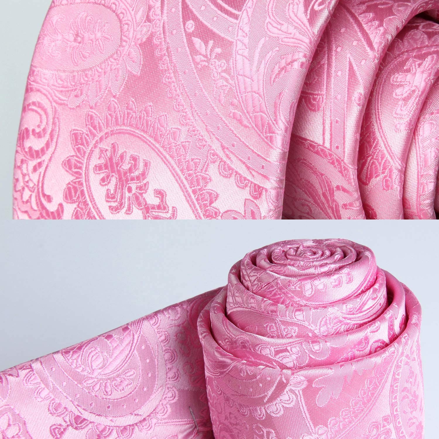 Solid Paisley Tie Handkerchief - PINK