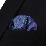 Floral Paisley Suspender Bow Tie Handkerchief 9 Blue Purple Green