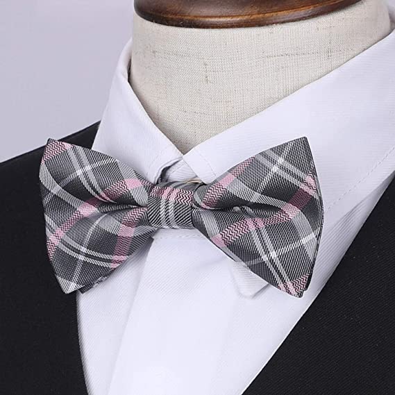 Plaid Pre-Tied Bow Tie for Boy - PINK/GRAY