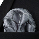 Plaid Tie Handkerchief Set - GRAY 2