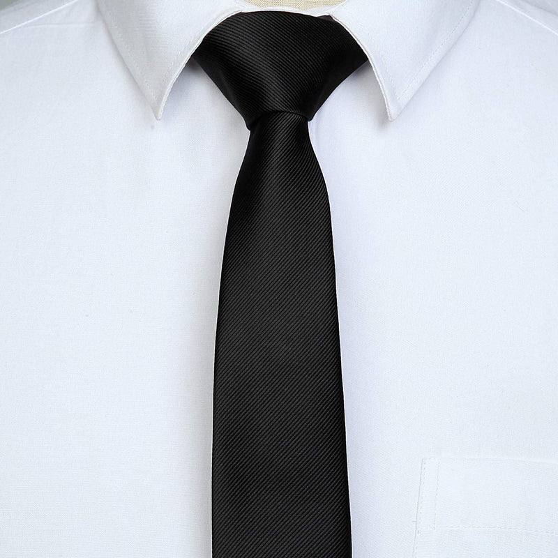 Solid 2.17 inch Skinny Formal Tie - 05-BLACK