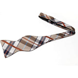Plaid Bow Tie & Pocket Square - B-BROWN 2