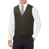Formal Suit Vest - A-KHAKI-SMOOTH BACK