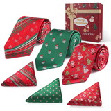 Christmas 3PCS Tie & Pocket Square Set - T5-S1