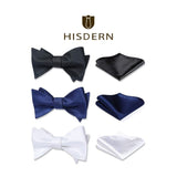 3PCS Mixed Design Bow tie & Pocket Square Sets - B3-11