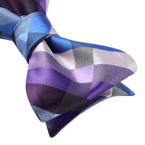 Plaid Bow Tie & Pocket Square Sets - C-PURPLE/BLUE