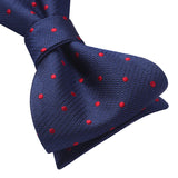 Polka Dots Bow Tie & Pocket Square - B-RED/NAVY BLUE
