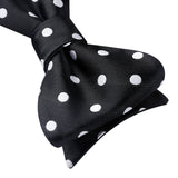 Polka Dots Bow Tie & Pocket Square - C-BLACK/WHITE