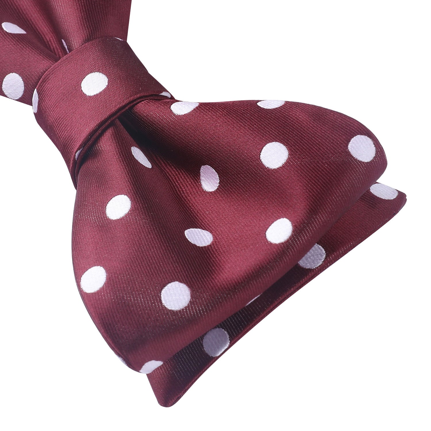Polka Dots Bow Tie & Pocket Square - F-BURGUNDY / WHITE