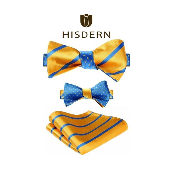 Stripe Bow Tie & Pocket Square - A-YELLOW 2