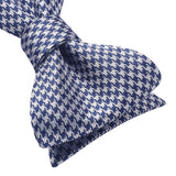 Plaid Bow Tie & Pocket Square - D-NAVY BLUE/GRAY