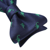 Fun Animal Bow Tie & Pocket Square - DINASOUR/NAVY BLUE