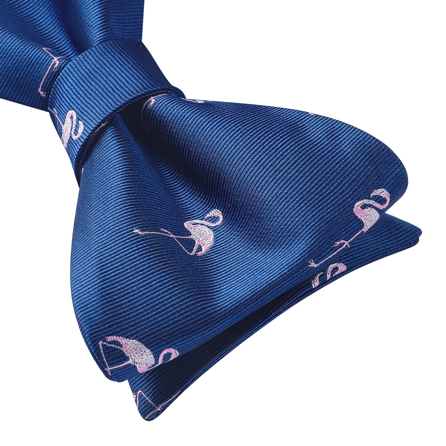 Fun Animal Bow Tie & Pocket Square - FLAMINGO & BLUE