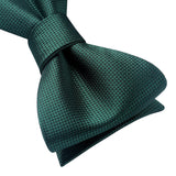 Solid Bow Tie & Pocket Square - A1-GREEN