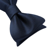 Solid Bow Tie & Pocket Square - D2-NAVY BLUE