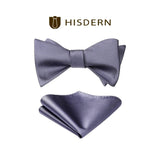 Solid Bow Tie & Pocket Square - G1-GREY