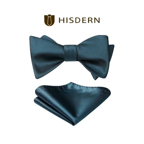 Solid Bow Tie & Pocket Square - A7-GREEN