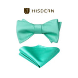 Solid Bow Tie & Pocket Square - E1-AQUA