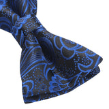 Paisley Pre-Tied Bow Tie & Pocket Square - A-BLUE 1