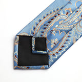 Paisley Tie Handkerchief Set - A1-LIGHT BLUE1