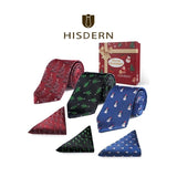 Christmas 3PCS Tie & Pocket Square Set - 01-T5-S2