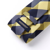 Plaid Tie Handkerchief Set - C-YELLOW