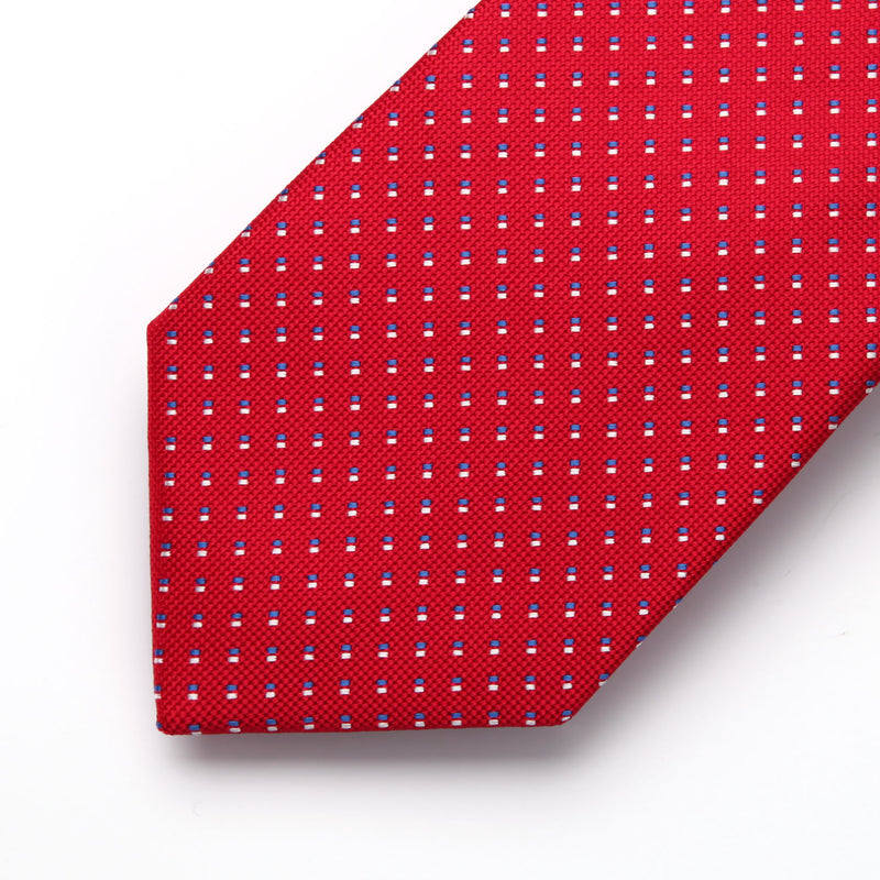 Polka Dot Tie Handkerchief Set - RED