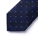 Plaid Tie Handkerchief Set - NAVY BLUE/WHITE