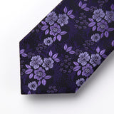 Floral Tie Handkerchief Set - 03-PURPLE