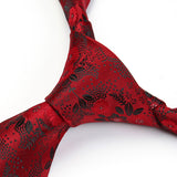 Floral Tie Handkerchief Set - B2-RED/BLACK