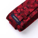 Floral Tie Handkerchief Set - B2-RED/BLACK